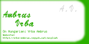 ambrus vrba business card